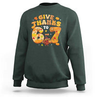 Give Thanks To 67 Sweatshirt Funny Brainrot Six Seven Meme Thanksgiving Gift - Wonder Print Shop