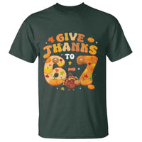 Give Thanks To 67 T Shirt Funny Brainrot Six Seven Meme Thanksgiving Gift - Wonder Print Shop