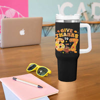 Give Thanks To 67 Tumbler With Handle Funny Brainrot Six Seven Meme Thanksgiving Gift - Wonder Print Shop
