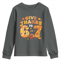 Give Thanks To 67 Youth Sweatshirt Funny Brainrot Six Seven Meme Thanksgiving Gift - Wonder Print Shop