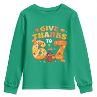 Give Thanks To 67 Youth Sweatshirt Funny Brainrot Six Seven Meme Thanksgiving Gift - Wonder Print Shop
