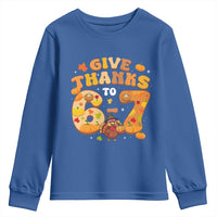 Give Thanks To 67 Youth Sweatshirt Funny Brainrot Six Seven Meme Thanksgiving Gift - Wonder Print Shop