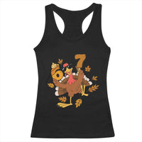 Trending Six Seven Meme Turkey Racerback Tank Top Funny Thanksgiving Gift - Wonder Print Shop