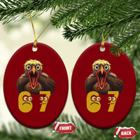 Six Seven Meme Turkey Ceramic Ornament Trending Gen Alpha Thanksgiving Gift - Wonder Print Shop