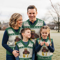 Six Seven Meme Turkey V-Neck Knit Sweater Vest Trending Gen Alpha Thanksgiving Gift - Wonder Print Shop