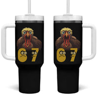 Six Seven Meme Turkey Tumbler With Handle Trending Gen Alpha Thanksgiving Gift - Wonder Print Shop