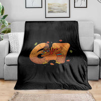 Thanksgiving Turkey Dabbing Throw Blanket Six Seven Meme Trending Gift - Wonder Print Shop