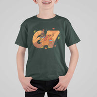 Thanksgiving Turkey Dabbing T Shirt For Kid Six Seven Meme Trending Gift - Wonder Print Shop