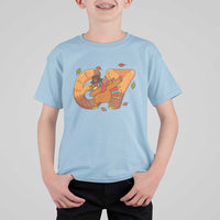 Thanksgiving Turkey Dabbing T Shirt For Kid Six Seven Meme Trending Gift - Wonder Print Shop