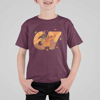 Thanksgiving Turkey Dabbing T Shirt For Kid Six Seven Meme Trending Gift - Wonder Print Shop