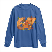 Thanksgiving Turkey Dabbing Long Sleeve Shirt Six Seven Meme Trending Gift - Wonder Print Shop