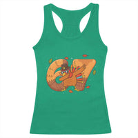 Thanksgiving Turkey Dabbing Racerback Tank Top Six Seven Meme Trending Gift - Wonder Print Shop