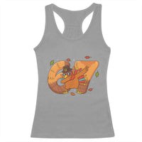 Thanksgiving Turkey Dabbing Racerback Tank Top Six Seven Meme Trending Gift - Wonder Print Shop