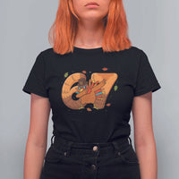 Thanksgiving Turkey Dabbing T Shirt For Women Six Seven Meme Trending Gift - Wonder Print Shop