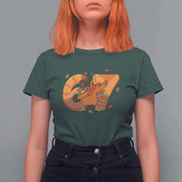 Thanksgiving Turkey Dabbing T Shirt For Women Six Seven Meme Trending Gift - Wonder Print Shop