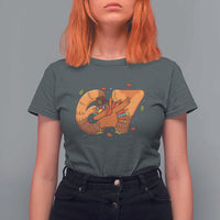 Thanksgiving Turkey Dabbing T Shirt For Women Six Seven Meme Trending Gift - Wonder Print Shop