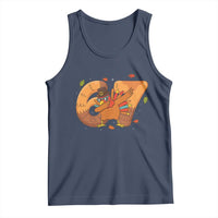 Thanksgiving Turkey Dabbing Tank Top Six Seven Meme Trending Gift - Wonder Print Shop