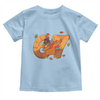 Thanksgiving Turkey Dabbing Toddler T Shirt Six Seven Meme Trending Gift - Wonder Print Shop