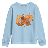 Thanksgiving Turkey Dabbing Youth Sweatshirt Six Seven Meme Trending Gift - Wonder Print Shop