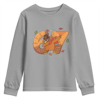 Thanksgiving Turkey Dabbing Youth Sweatshirt Six Seven Meme Trending Gift - Wonder Print Shop