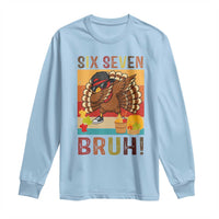 Six Seven Meme Turkey Dabbing Long Sleeve Shirt Funny Thanksgiving Gift - Wonder Print Shop