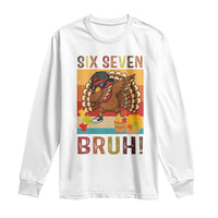 Six Seven Meme Turkey Dabbing Long Sleeve Shirt Funny Thanksgiving Gift - Wonder Print Shop