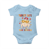 Turkey Says Six Seven Baby Onesie Funny Thanksgiving Meme Gift - Wonder Print Shop