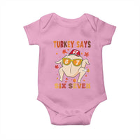 Turkey Says Six Seven Baby Onesie Funny Thanksgiving Meme Gift - Wonder Print Shop