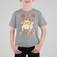 Turkey Says Six Seven T Shirt For Kid Funny Thanksgiving Meme Gift - Wonder Print Shop