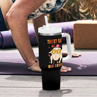 Turkey Says Six Seven Tumbler With Handle Funny Thanksgiving Meme Gift - Wonder Print Shop