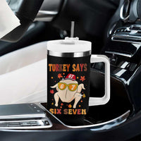 Turkey Says Six Seven Tumbler With Handle Funny Thanksgiving Meme Gift - Wonder Print Shop