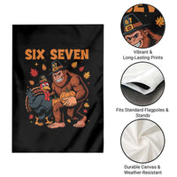 Six Seven Meme Bigfoot And Turkey Garden Flag Funny Thanksgiving Gift - Wonder Print Shop