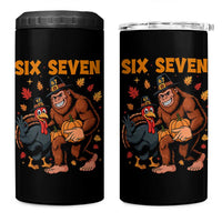 Six Seven Meme Bigfoot And Turkey 4 in 1 Can Cooler Tumbler Funny Thanksgiving Gift - Wonder Print Shop