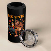 Six Seven Meme Bigfoot And Turkey 4 in 1 Can Cooler Tumbler Funny Thanksgiving Gift - Wonder Print Shop