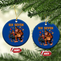 Six Seven Meme Bigfoot And Turkey Ceramic Ornament Funny Thanksgiving Gift - Wonder Print Shop
