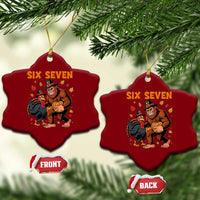 Six Seven Meme Bigfoot And Turkey Ceramic Ornament Funny Thanksgiving Gift - Wonder Print Shop