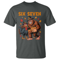 Six Seven Meme Bigfoot And Turkey T Shirt Funny Thanksgiving Gift - Wonder Print Shop