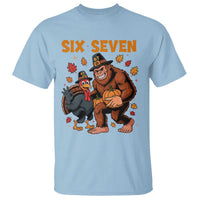 Six Seven Meme Bigfoot And Turkey T Shirt Funny Thanksgiving Gift - Wonder Print Shop