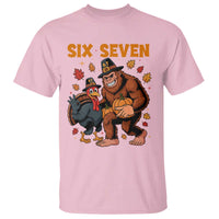 Six Seven Meme Bigfoot And Turkey T Shirt Funny Thanksgiving Gift - Wonder Print Shop