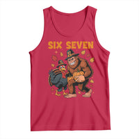 Six Seven Meme Bigfoot And Turkey Tank Top Funny Thanksgiving Gift - Wonder Print Shop