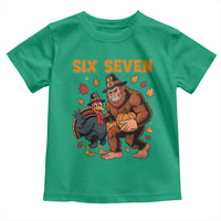 Six Seven Meme Bigfoot And Turkey Toddler T Shirt Funny Thanksgiving Gift - Wonder Print Shop