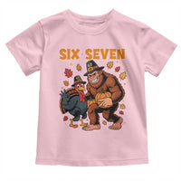 Six Seven Meme Bigfoot And Turkey Toddler T Shirt Funny Thanksgiving Gift - Wonder Print Shop