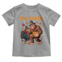 Six Seven Meme Bigfoot And Turkey Toddler T Shirt Funny Thanksgiving Gift - Wonder Print Shop