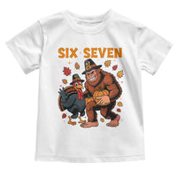 Six Seven Meme Bigfoot And Turkey Toddler T Shirt Funny Thanksgiving Gift - Wonder Print Shop