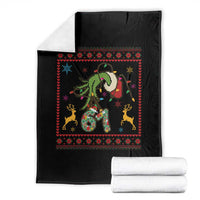 Green Hand 67 Meme Ugly Sweater Throw Blanket Funny Holiday Gift - Wonder Print Shop