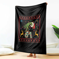 Green Hand 67 Meme Ugly Sweater Throw Blanket Funny Holiday Gift - Wonder Print Shop
