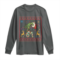 Green Hand 67 Meme Ugly Sweater Long Sleeve Shirt Funny Holiday Gift - Wonder Print Shop