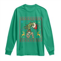 Green Hand 67 Meme Ugly Sweater Long Sleeve Shirt Funny Holiday Gift - Wonder Print Shop