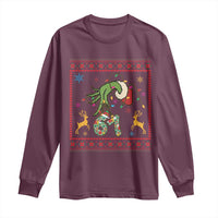 Green Hand 67 Meme Ugly Sweater Long Sleeve Shirt Funny Holiday Gift - Wonder Print Shop