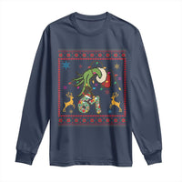 Green Hand 67 Meme Ugly Sweater Long Sleeve Shirt Funny Holiday Gift - Wonder Print Shop